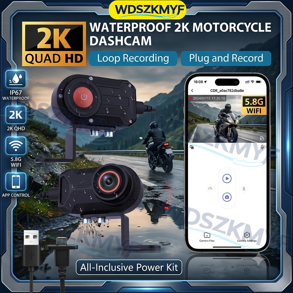 Mountain Biking Helmet - 2K 30fps Motosiklet Kamera Kayıt Cihazı,